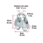 Bolsa c/25 nudos (perros) de hierro p/cable de 5/16', FIERO 3