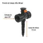 Mini aspersor plástico, dos vías, irrigación 360°, TRUPER 3