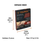 Lija de esmeril roja grano 40 de óxido de aluminio, TRUPER 5