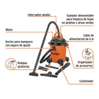 Aspiradora sólidos y líquidos, 5 gal, soplador desmontable 4