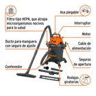 Aspiradora de sólidos y líquidos, 4 gal, plástica, negra 4