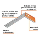 Escuadra 8' para carpintero con mango 100% de aluminio 2