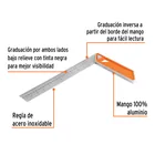 Escuadra 12' para carpintero con mango 100% de aluminio 2