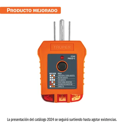 Probador de tomacorriente, corriente alterna, TRUPER