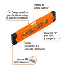 Nivel torpedo magnético de 9' con cuerpo de ABS, TRUPER 2