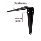 Ménsula de acero negra 5' x 6', FIERO 3