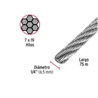Metro de cable flexible 1/4' de acero 7x19 hilos, 75 m 3