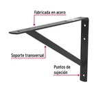 Ménsula reforzada de acero, negra, 10 x 16', FIERO 3