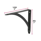 Ménsula reforzada negra 5 x 7', diseño barra, FIERO 4