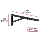 Ménsula plegable de acero negra 8' x 16', FIERO 3