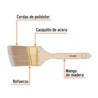 Brocha cerdas sintéticas 3' corte angular, mango de madera 2