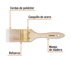 Brocha cerdas sintéticas 2' corte recto, mango de madera 2