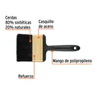Brocha profesional de 4' mango de plástico, TRUPER EXPERT 2