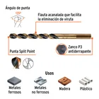 Broca HSS 3/16' Trugold para metal, TRUPER EXPERT 3