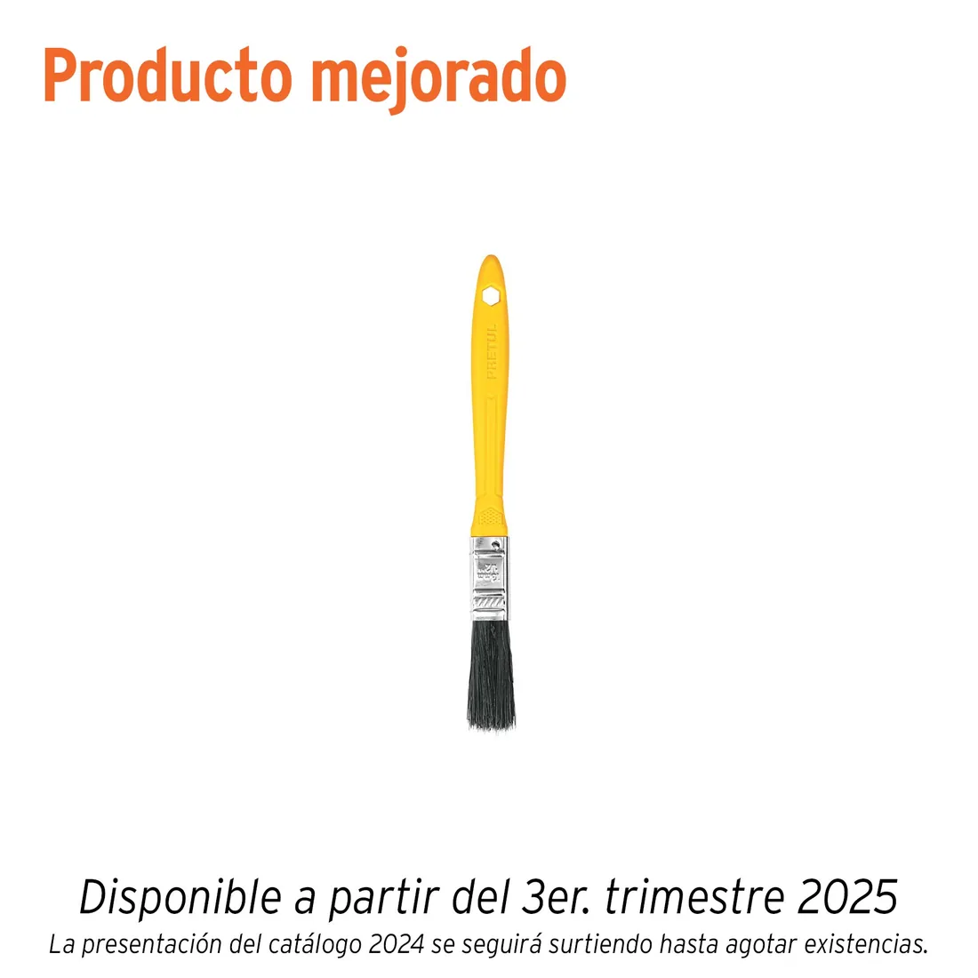 Brocha uso general de 1/2' con mango de plástico, PRETUL