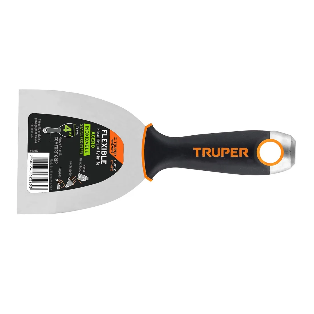 Espátula flexible 4' acero inoxidable, Comfort Grip, EXPERT