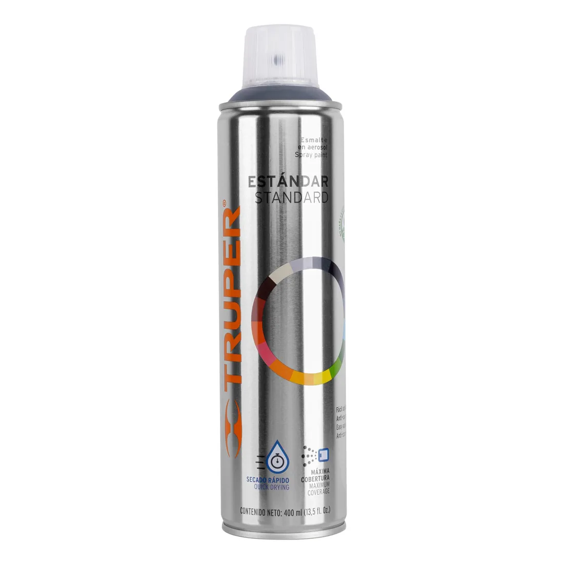 Pintura aerosol gris acero, bote esbelto 400 ml, TRUPER
