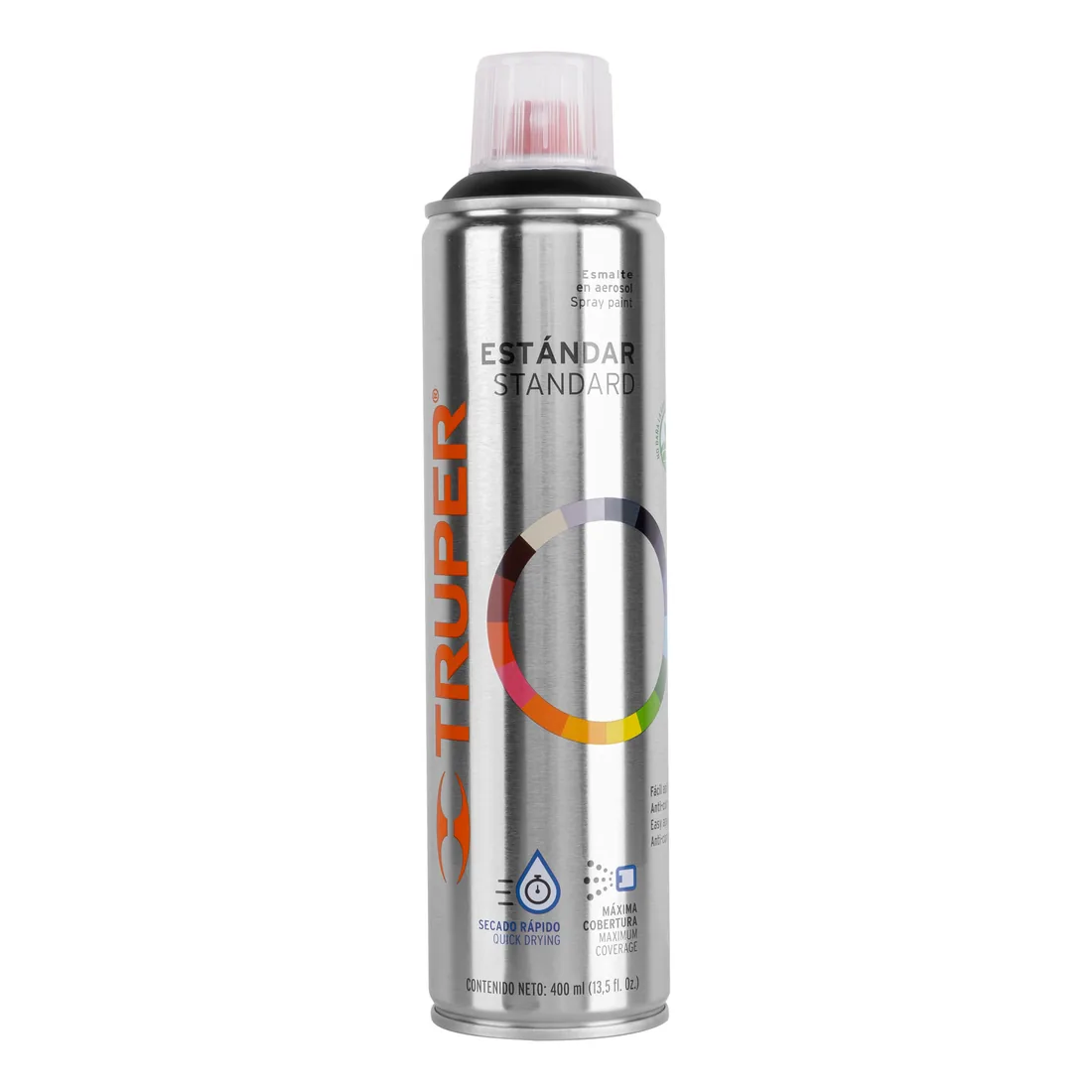 Pintura aerosol negro mate, bote esbelto 400 ml, TRUPER
