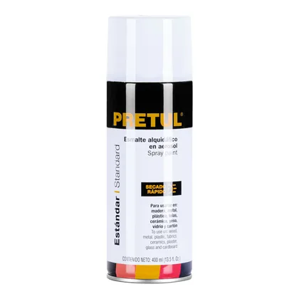 Pintura en aerosol, blanco brillante, 400ml, PRETUL