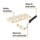 Kit de maneral y 9 mini rodillos de 4' de poliéster, TRUPER 2