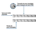 Manguera para boiler, acero inox. 1/2'H x 1/2'H, 120 cm 2