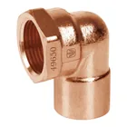 Codo 90° de cobre, rosca interior 1/2', FOSET 1