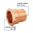 Conector de cobre, rosca interior 1', FOSET 2