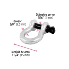 Grillete de acero forjado 3/8', FIERO 3
