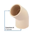 Codo 45° de CPVC de 1', FOSET 2