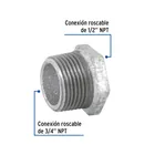 Reducción bushing acero galvanizado 3/4 x 1/2', FOSET 2