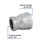 Reducción campana acero galvanizado 3/4' x 1/2', FOSET 2
