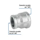 Reducción campana acero galvanizado 1' x 3/4', FOSET 2
