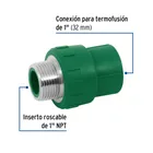 Adaptador PPR 1' macho con inserto metálico, FOSET 2