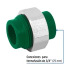 Tuerca unión PPR, tuerca latón,  3/4', FOSET 2