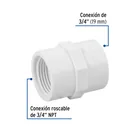 Adaptador hembra de PVC 3/4', FOSET 2