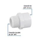 Adaptador macho de PVC de 3/4', FOSET 2