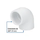 Codo 90° de PVC de 3/4', FOSET 2