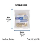 Codo para estufa a 90° de latón de 3/8 x 1/2', FOSET 4