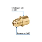 Conector flare soldable de latón, 3/8' x 1/2', FOSET 2