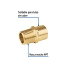 Conector NPT soldable de latón, 1/2' X 3/8', FOSET 2