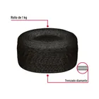 Piola de nylon paracord de 4mm, rollo, negro, 1kg, FIERO 2