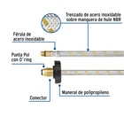 Manguera pigtail, acero inox, 7/16' x 7/8', 55 cm, FOSET 2