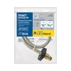 Manguera pigtail, acero inox, 7/16' x 7/8', 55 cm, FOSET 4