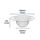 Canastilla malla 1/2' inox para lavabo, FOSET 3