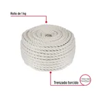 Piola de algodón de 6 mm, rollo, natural, 1 kg, FIERO 2