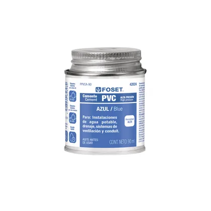 Cemento p/PVC, azul, alta presión, lata 90ml, FOSET