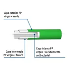 Tubo de 20mm (1/2') PPR hidráulico, 4m, 0.5kg, FOSET 3