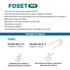 Tubo de 32mm (1') PPR hidráulico, 4m, 1.4kg, FOSET 5