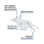 Sapo 2' para WC, PVC transparente, cadena inoxidable, FOSET 2