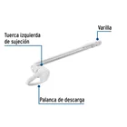 Palanca frontal plástica blanca para WC, FOSET 2